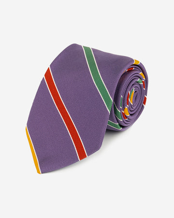 Corbata Hombre Lila con Rayas Multicolor