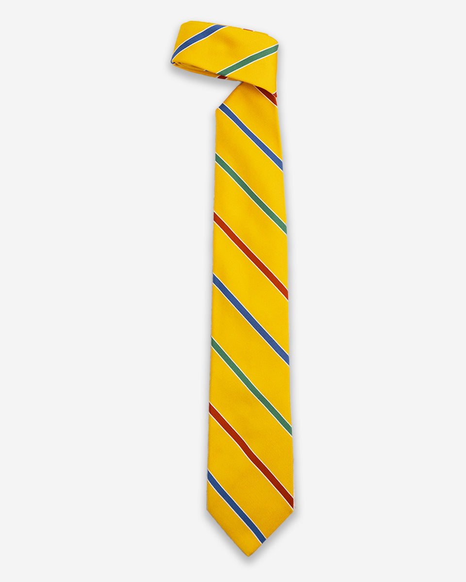 Corbata Amarilla con Rayas Multicolor
