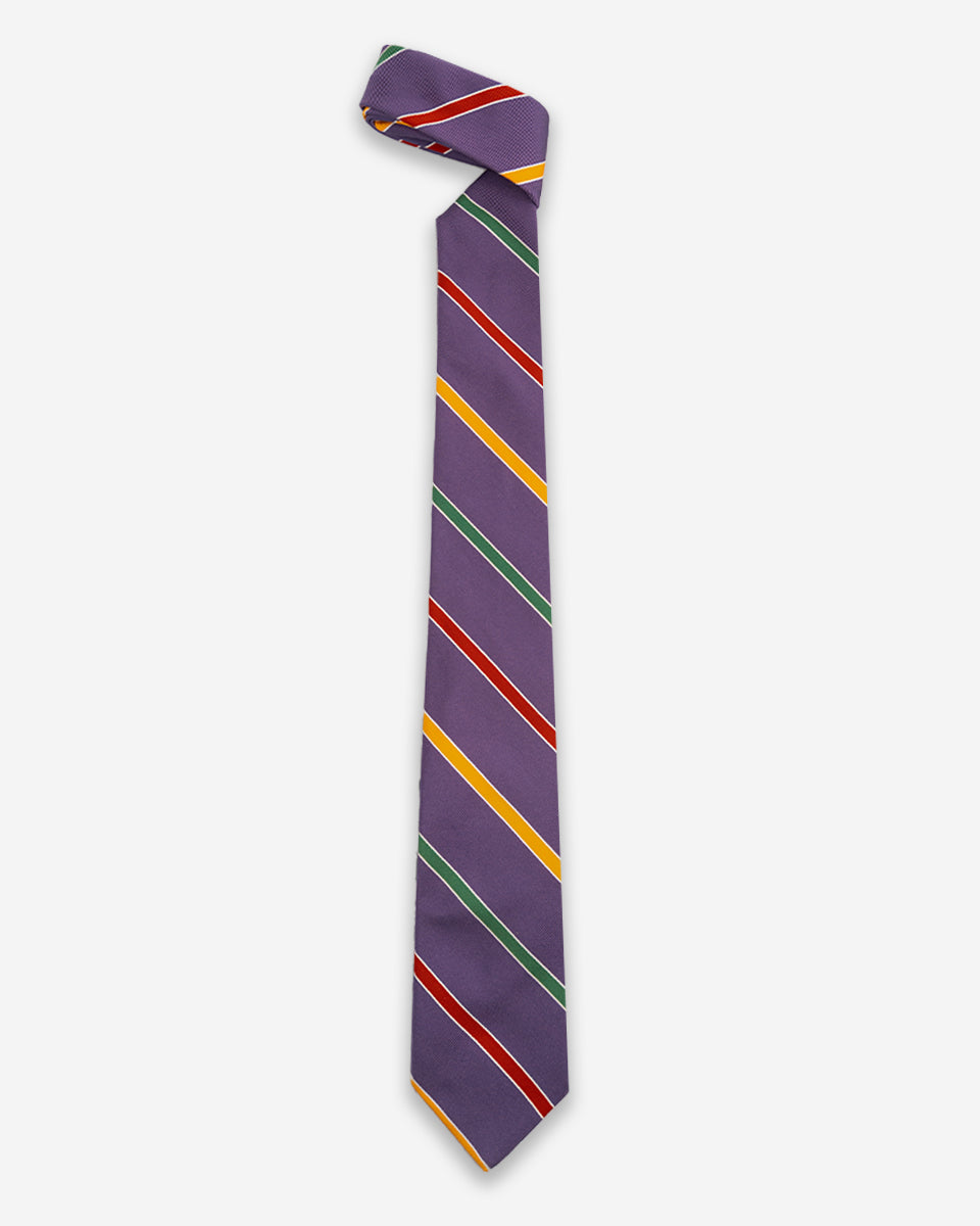 Corbata Lila con Rayas Multicolor
