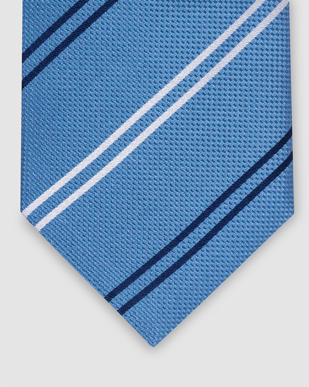 Corbata Celeste Rayas Azul Blanco