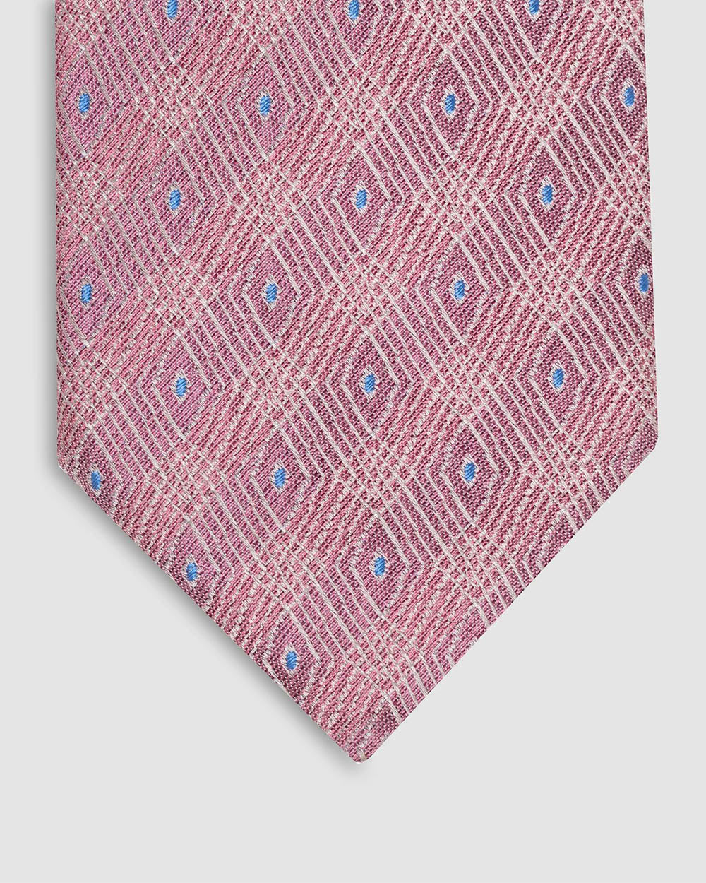 Corbata Fondo Coral Con Diseños Blanco Y Celeste