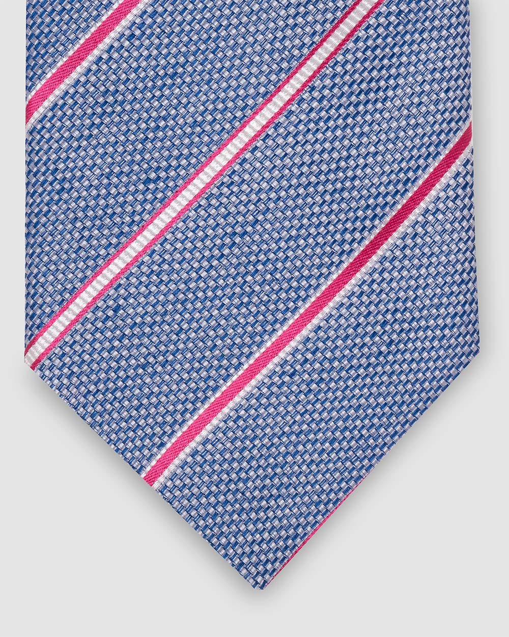 Corbata Fondo Celeste Rayas Rosadas