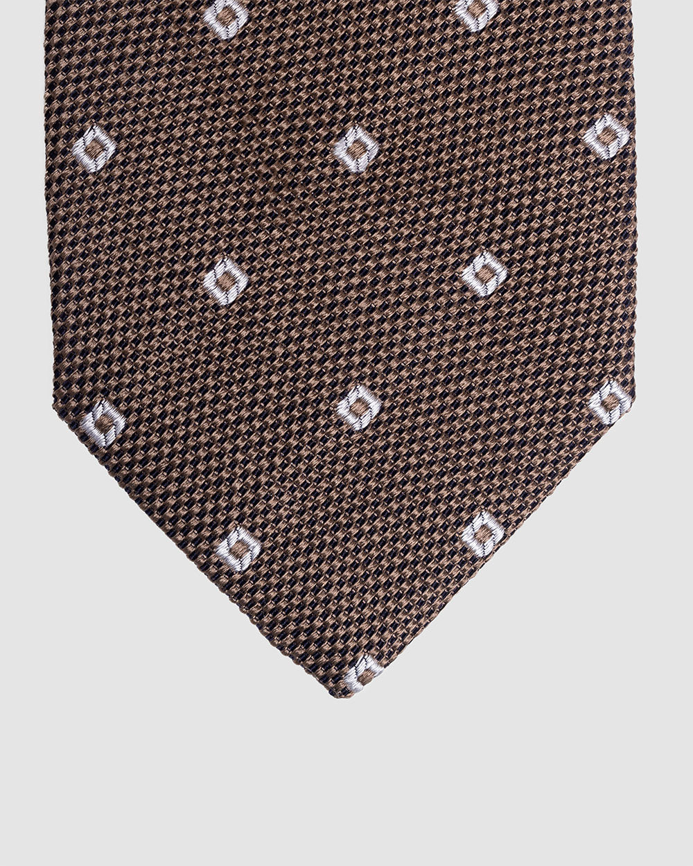 Corbata Fondo Marron Con Diseño Cuadros