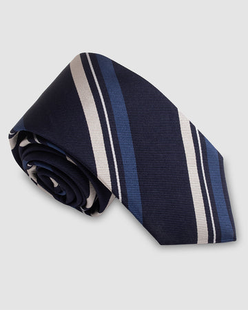 Corbata Fondo Azul Rayas Beige