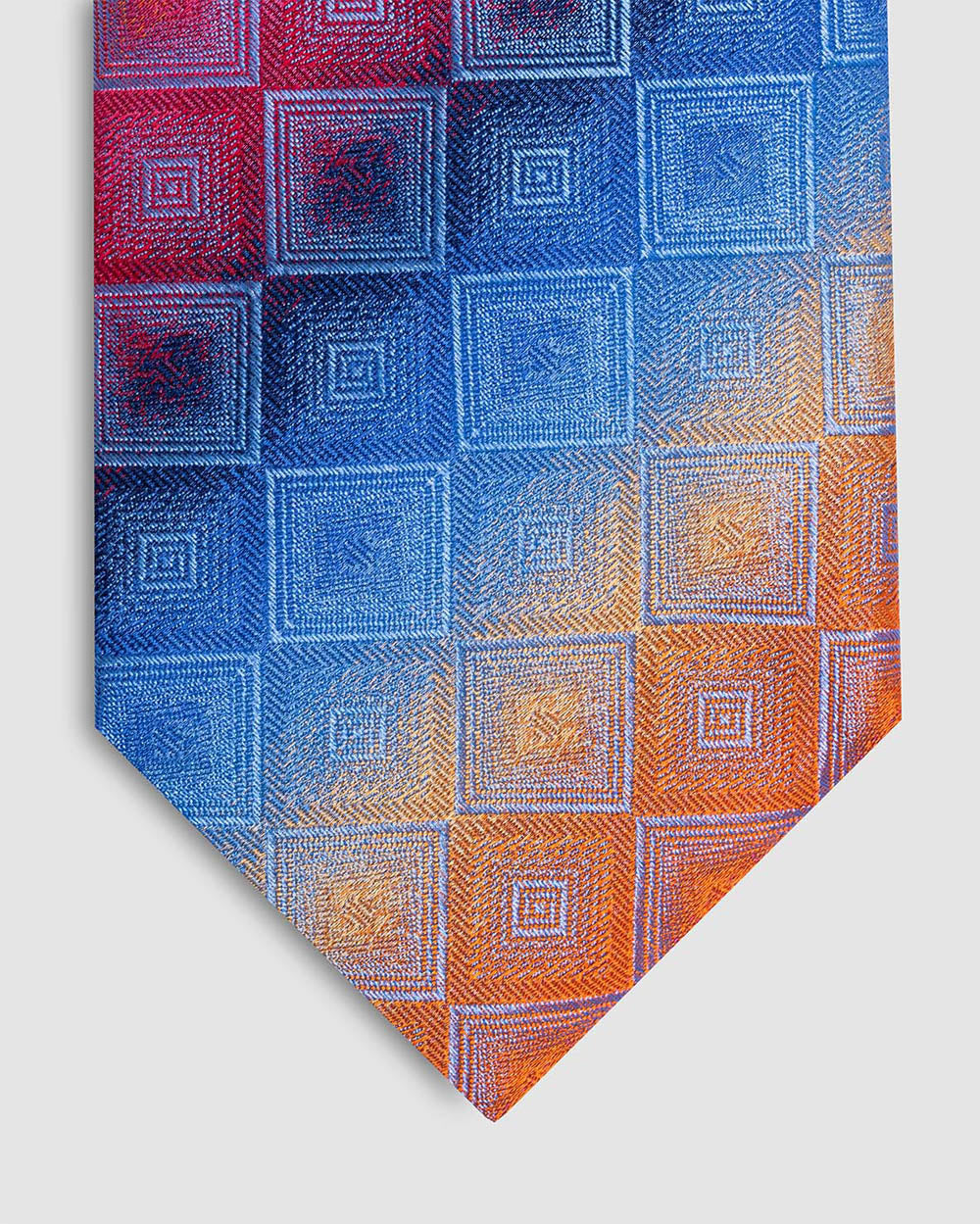 Corbata Fondo Multicolor Con Diseño Cuadros