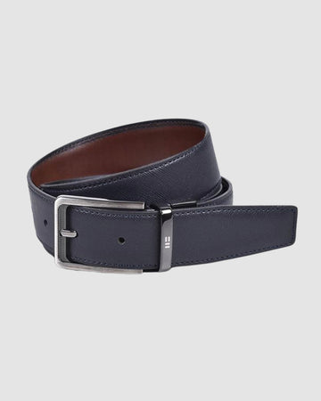 Correa Reversible Hebilla Clasica Negro Marron Claro