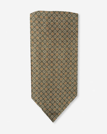 Corbatón - Ascot Dorado con Diseño Naranja