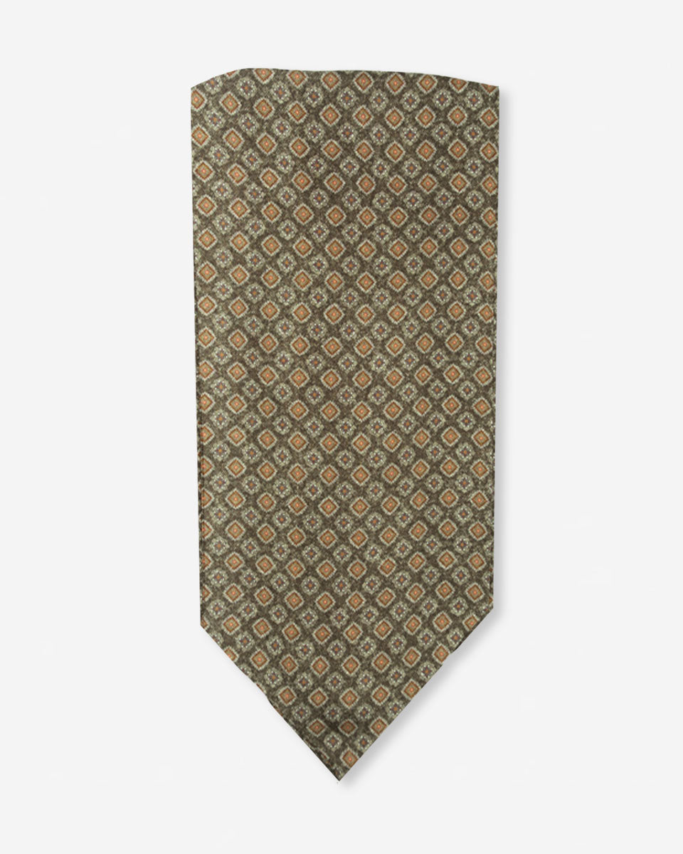 Corbatón - Ascot Dorado con Diseño Naranja