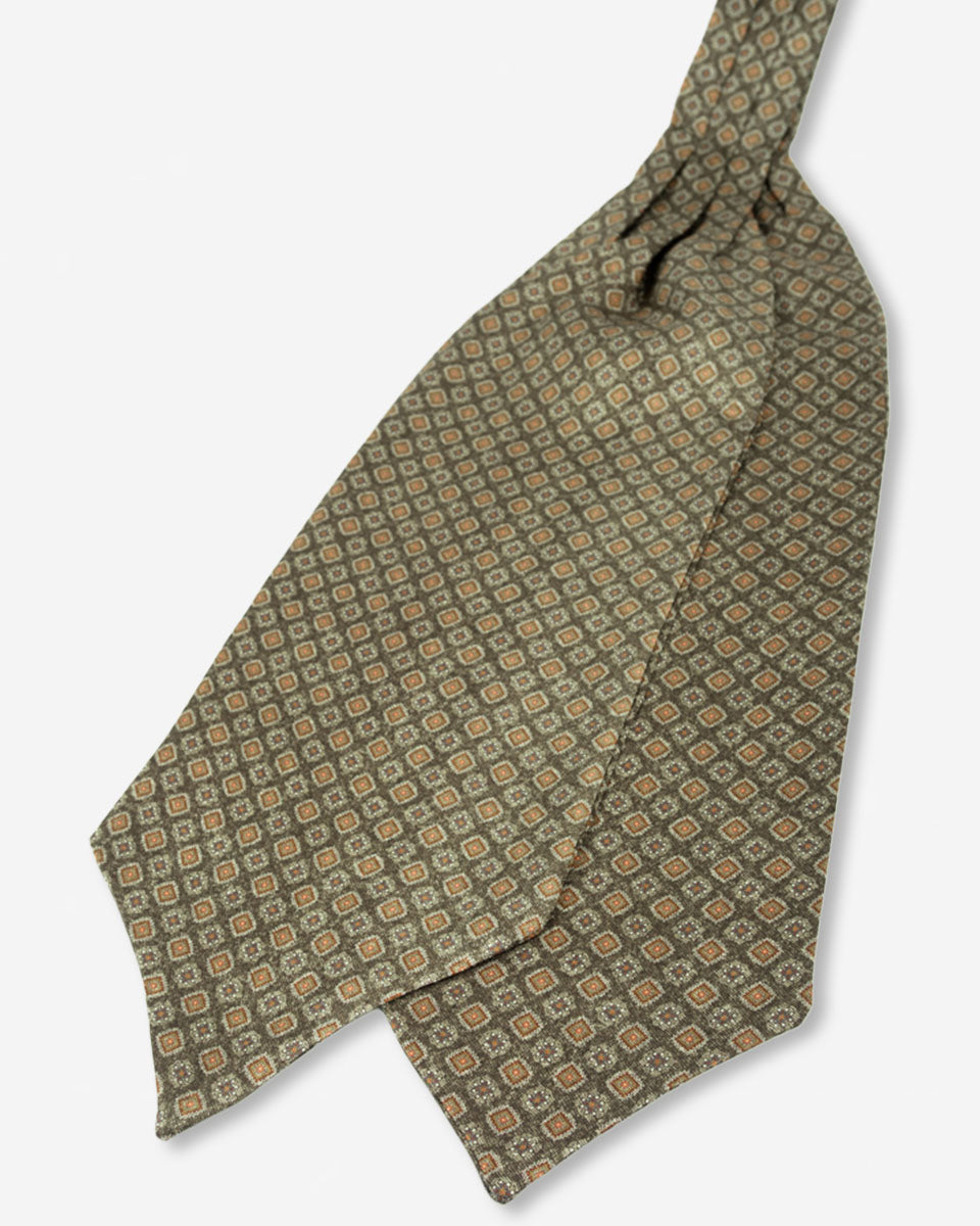 Corbatón - Ascot Dorado con Diseño Naranja