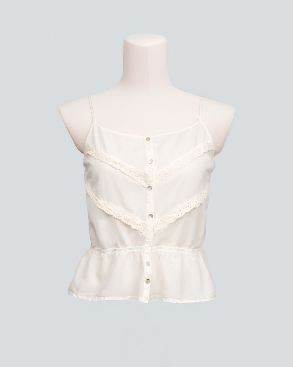 Top Kathia de tiras con botones frontales para mujer