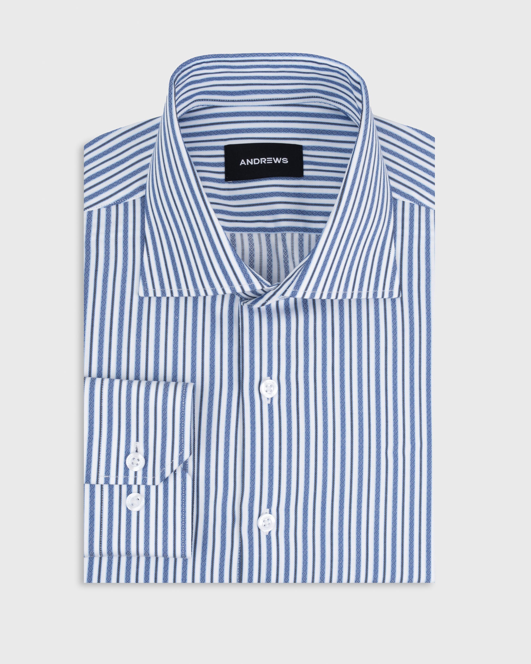 Twill Dress Shirt - Italian Collar, Double Cuff, Regular Fit, White