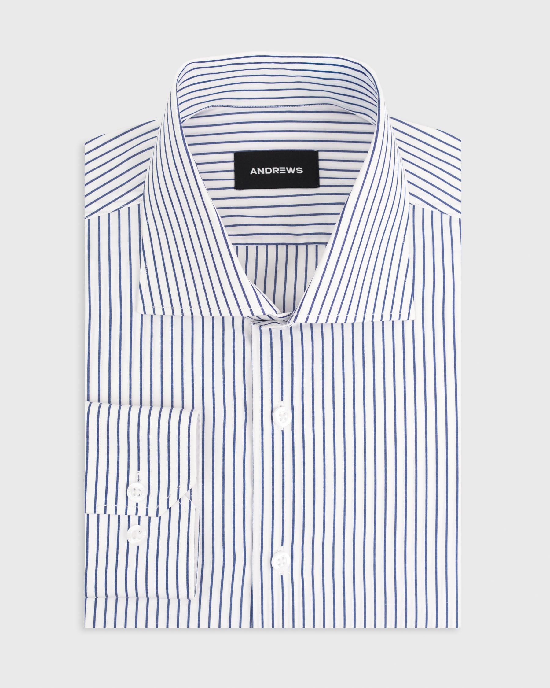 Twill Dress Shirt - Italian Collar, Double Cuff, Regular Fit, White