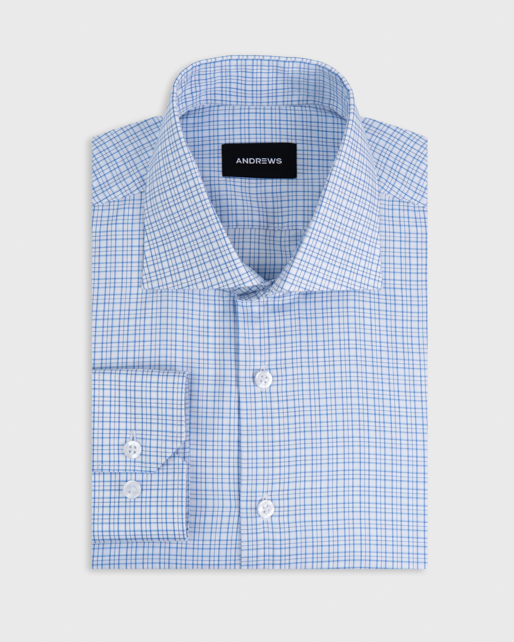Twill Dress Shirt - Italian Collar, Double Cuff, Regular Fit, White