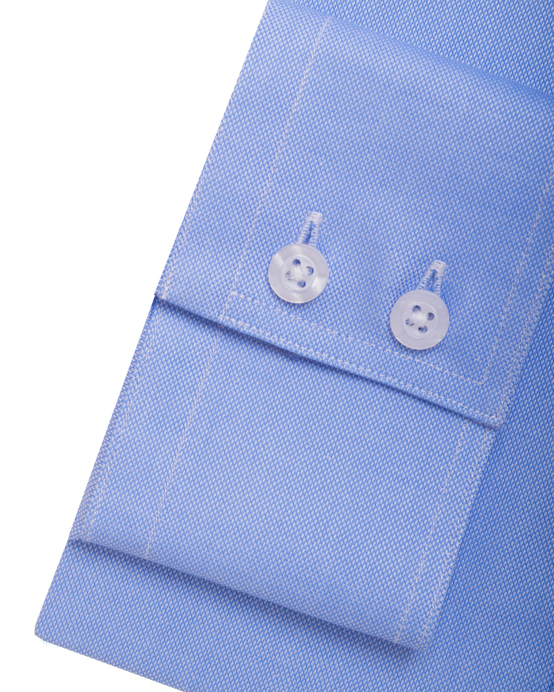 Camisa Vestir Oxford - Cuello Italiano  Puño 2 botones regular azul