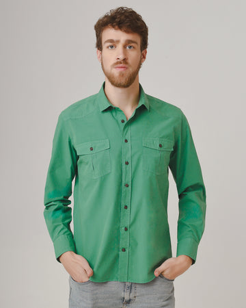 Camisa Casual Garment Dye - Green