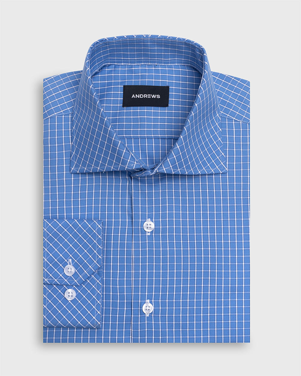 Camisa Vestir a Cuadros- Azul Italiano