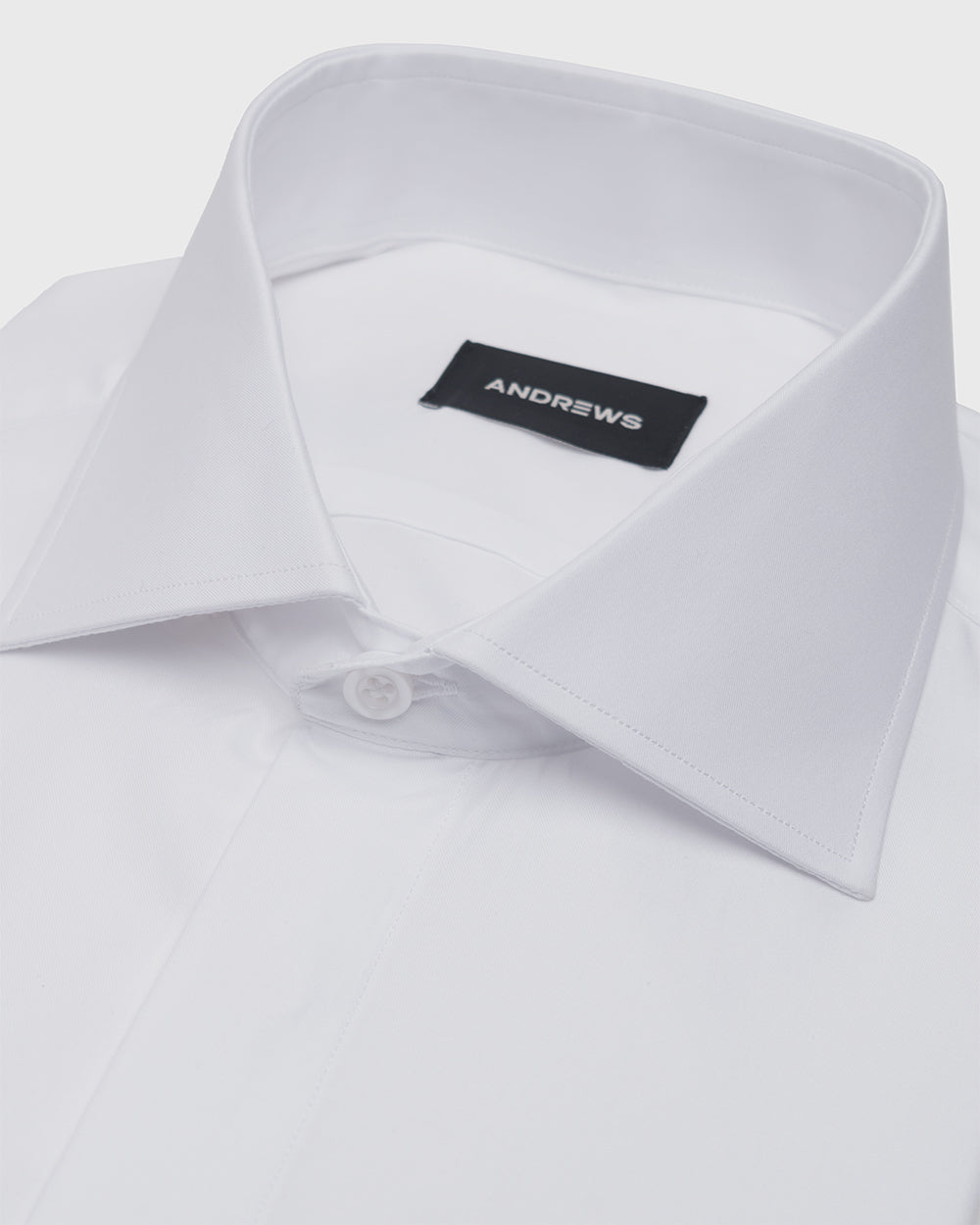 Camisa Vestir twill - Cuello Italiano  puño doble uso regular blanco