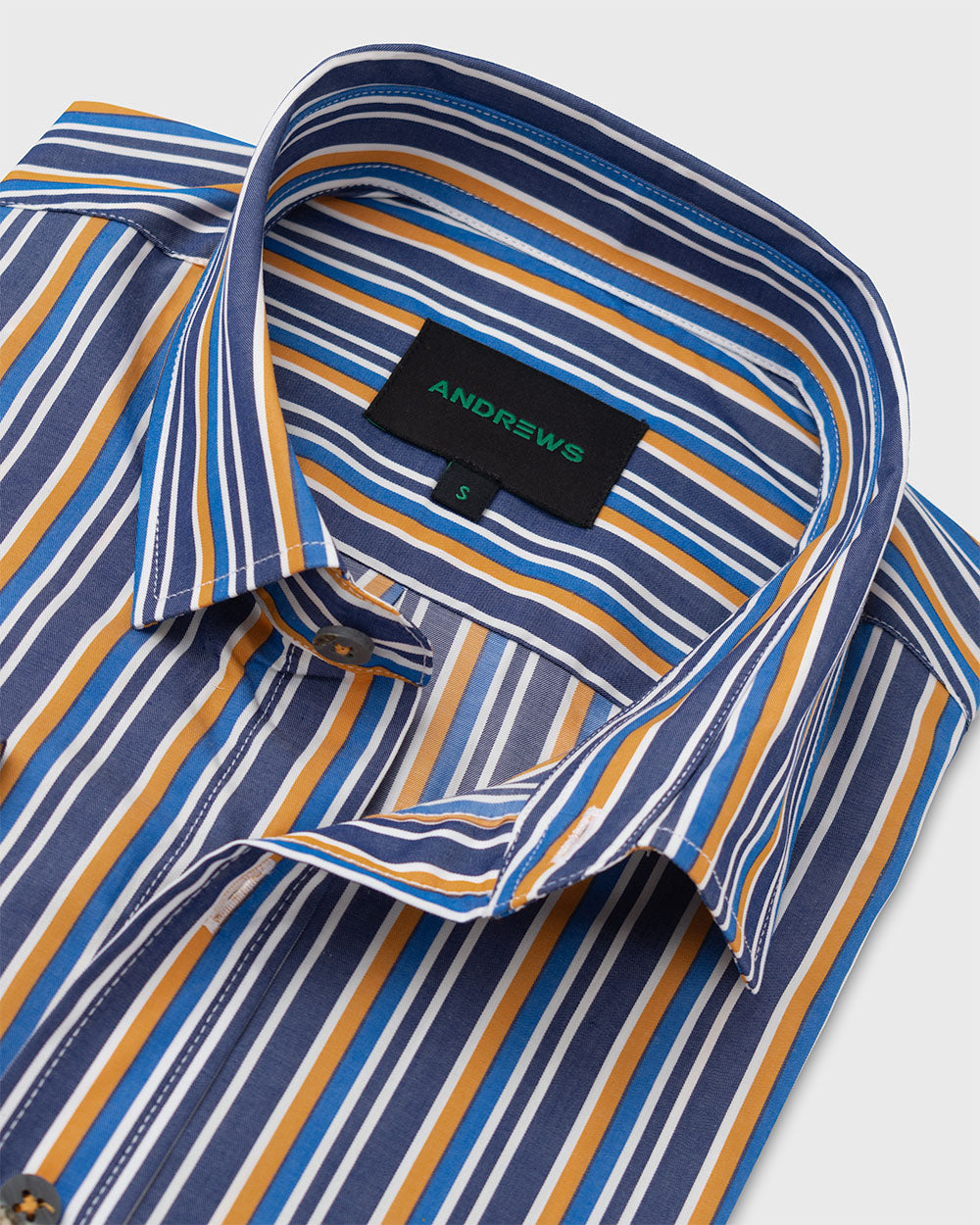 Camisa Casual popelin rayas - Cuello Italiano  puño simple 2 botones regular amarillo