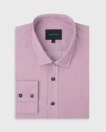 Camisa Casual twill sarga - Cuello Italiano  puño simple 2 botones regular rojo