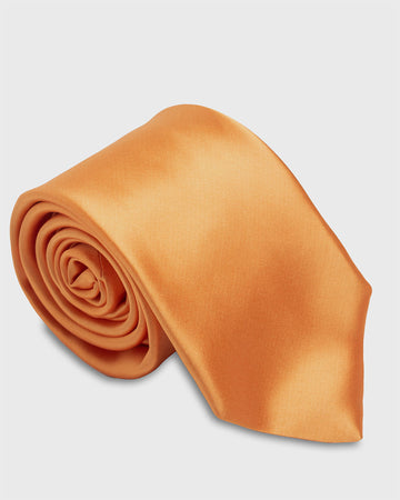 Corbata color Naranja Satinada