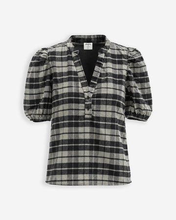 Blusa de Mujer Olivia a Cuadros Gris