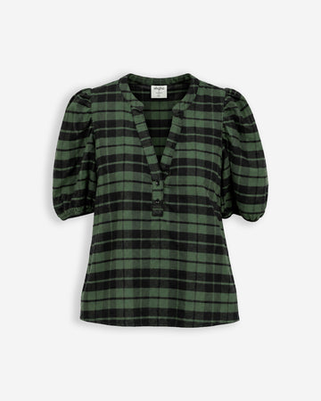 Blusa de Mujer Olivia a Cuadros Verde