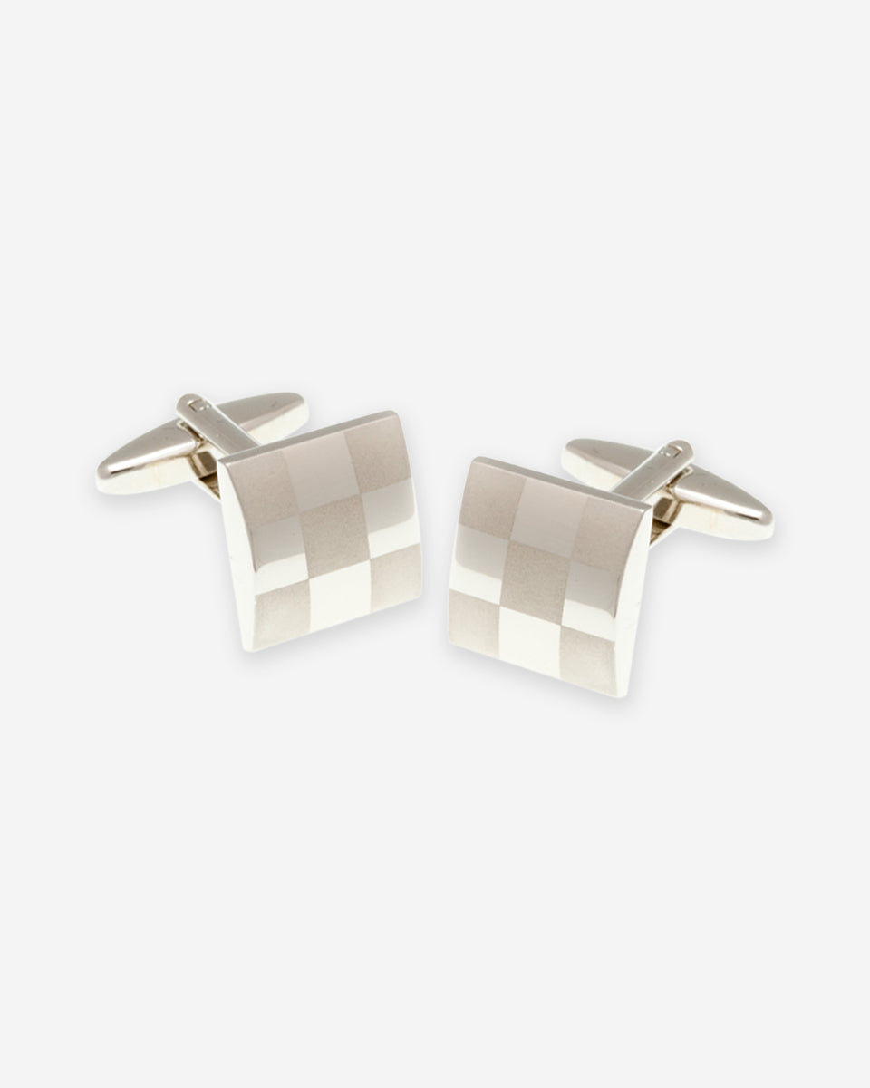 Silver Textured Square Cufflinks