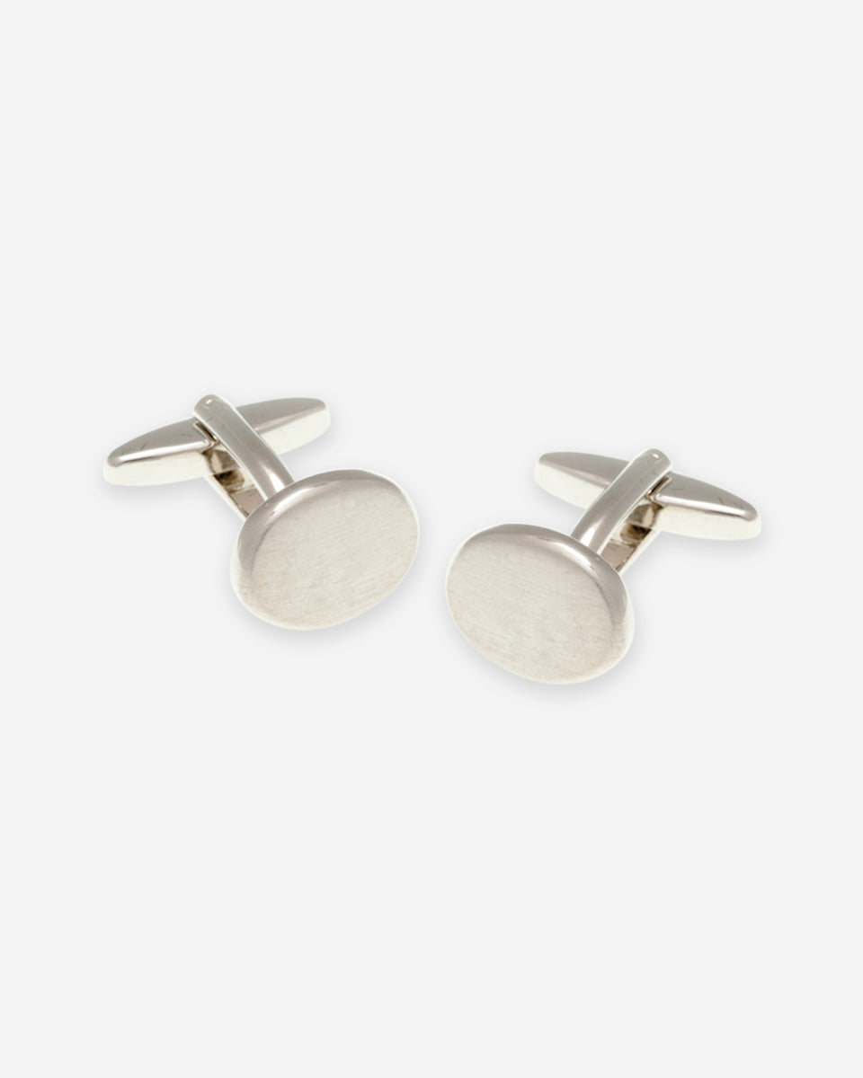 Silver Rectangular Cufflinks with Brushed Detail
