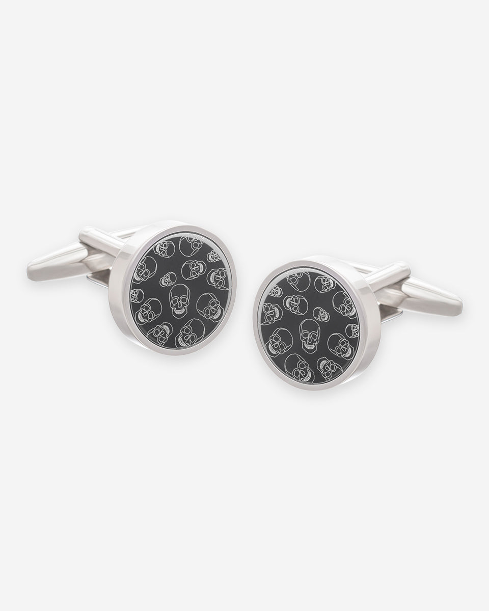 Silver Rectangular Cufflinks with Brushed Detail