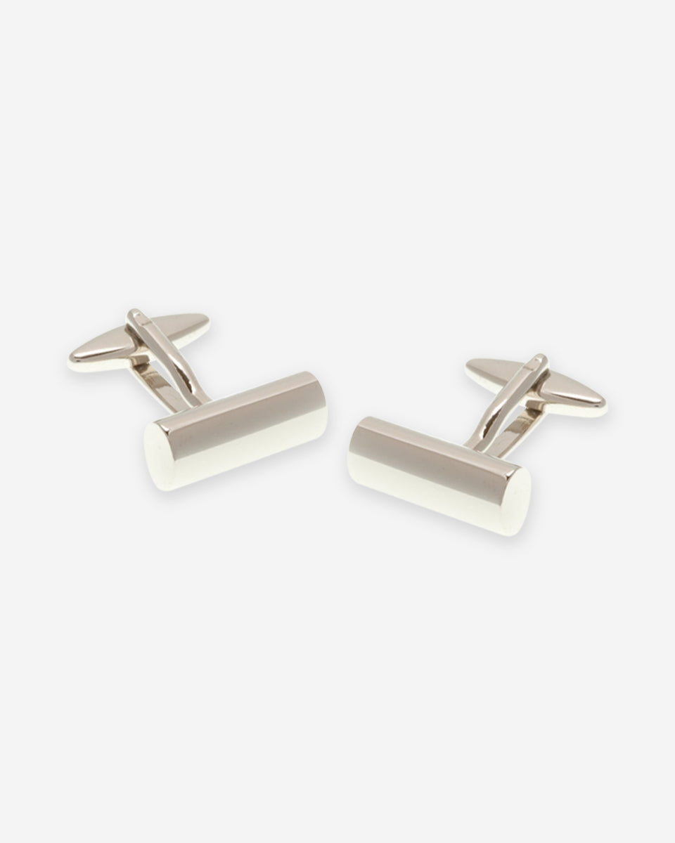 Gemelos Tubulares Plateado de Diseño Minimalista