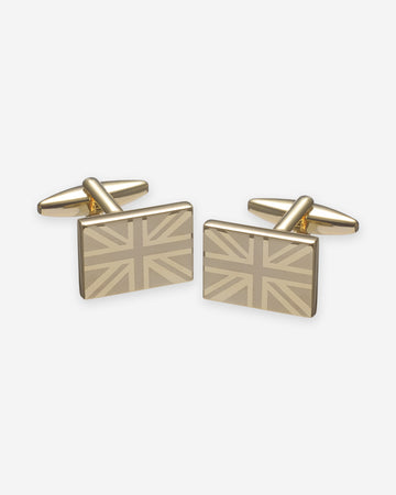 Gemelos Rectangulares Dorados con Diseño UK