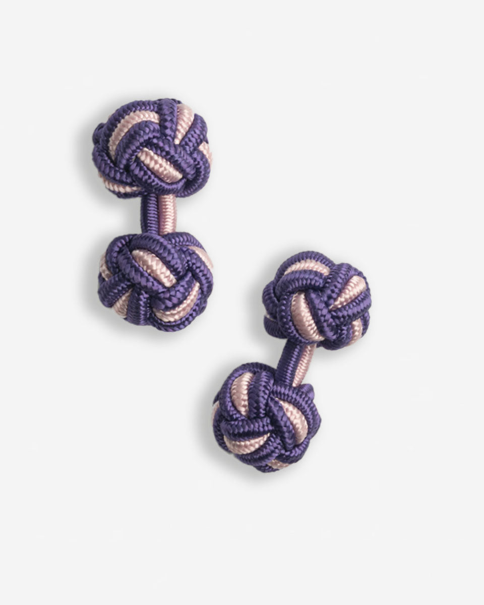 Gemelos de Seda - Morado con Rosado
