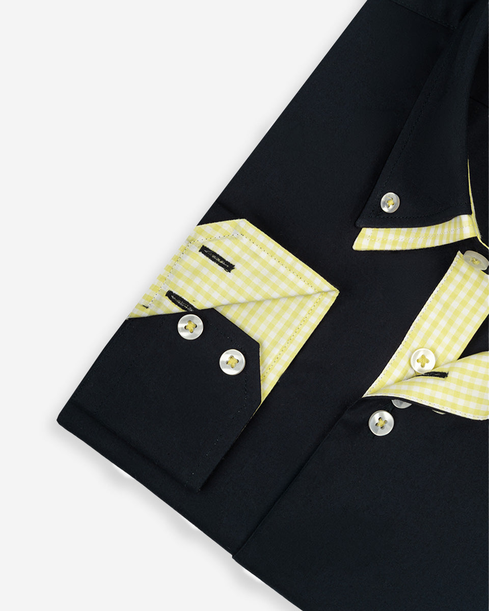 Camisa para Hombre Azul Milano con Doble Cuello