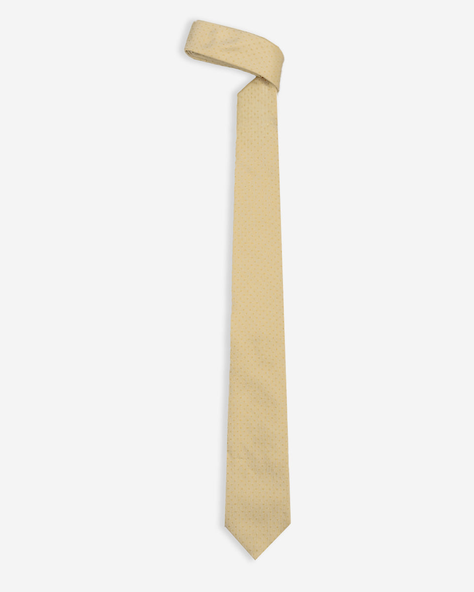 Corbata Color Amarillo con Patrón Geométrico