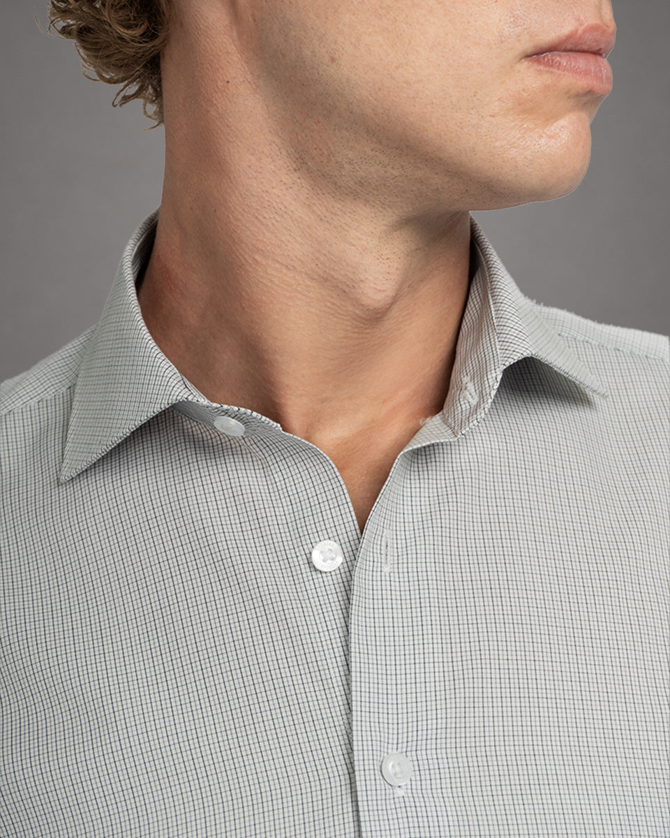 Twill Dress Shirt - Italian Collar, Double Cuff, Regular Fit, White