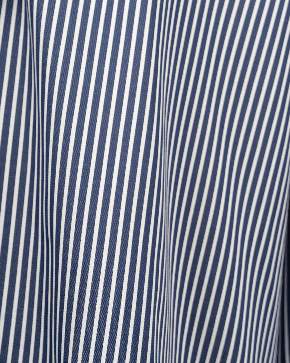 Camisa de Vestir para Hombre Azul a Rayas con Puño Especial