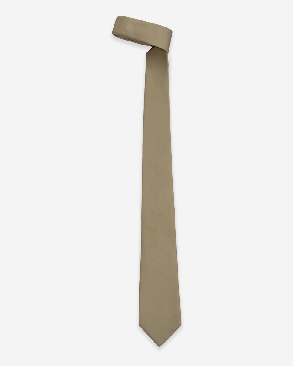 Corbata Color Beige Oscuro con Finas Líneas