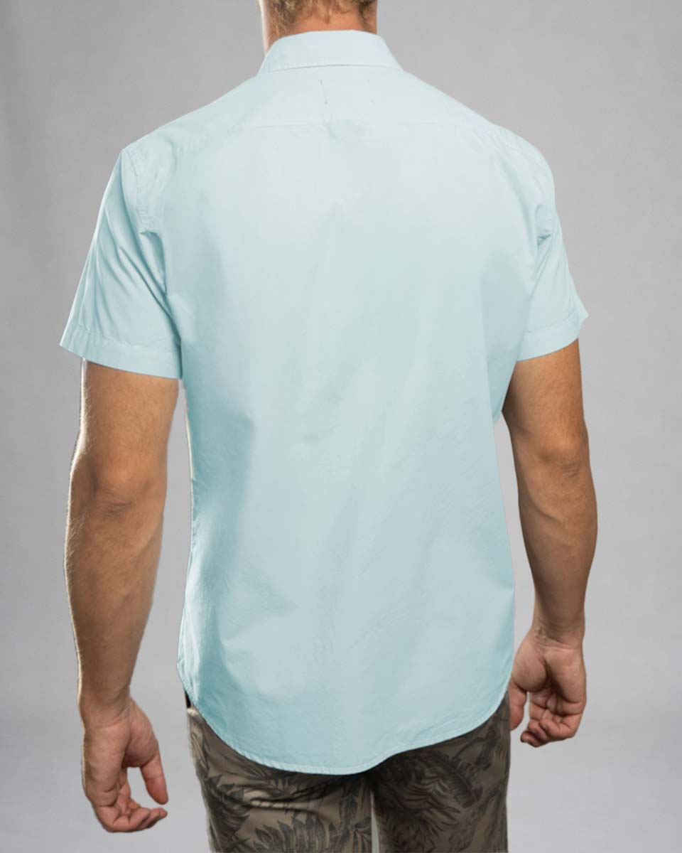 Camisa Casual Manga Corta - Celeste