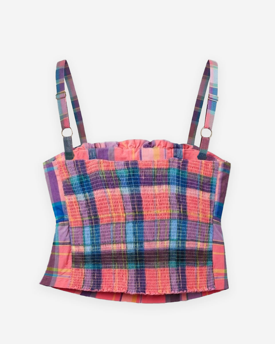 Blusa de Mujer Thalia de Color Rosado a Cuadros