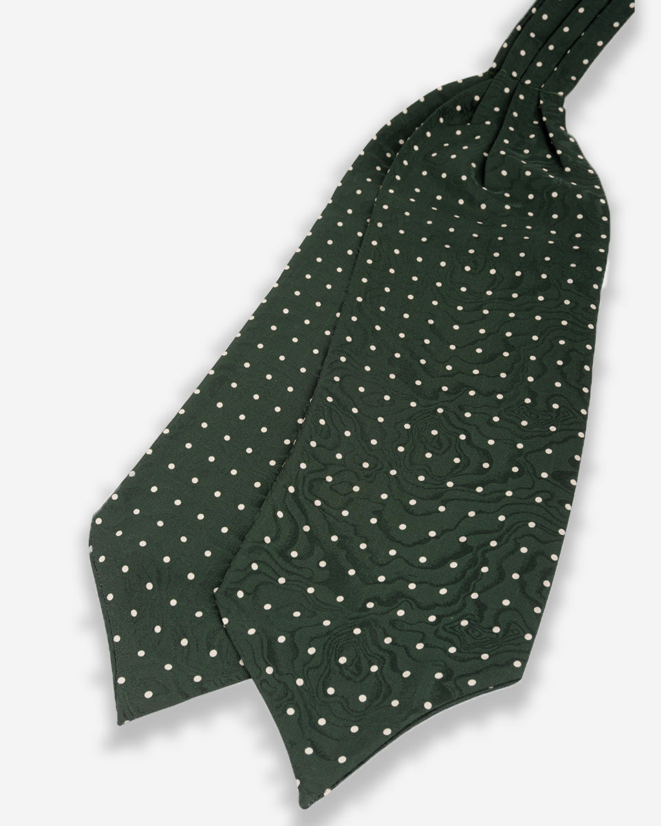 Corbatón - Ascot Verde con Puntos Blancos