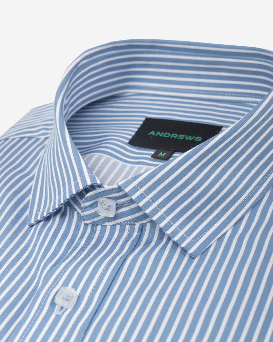 Camisa Casual para Hombre Celeste a Rayas - Portofino Collection