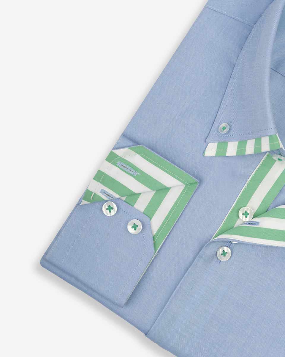 Camisa para Hombre Celeste Milano con Doble Cuello