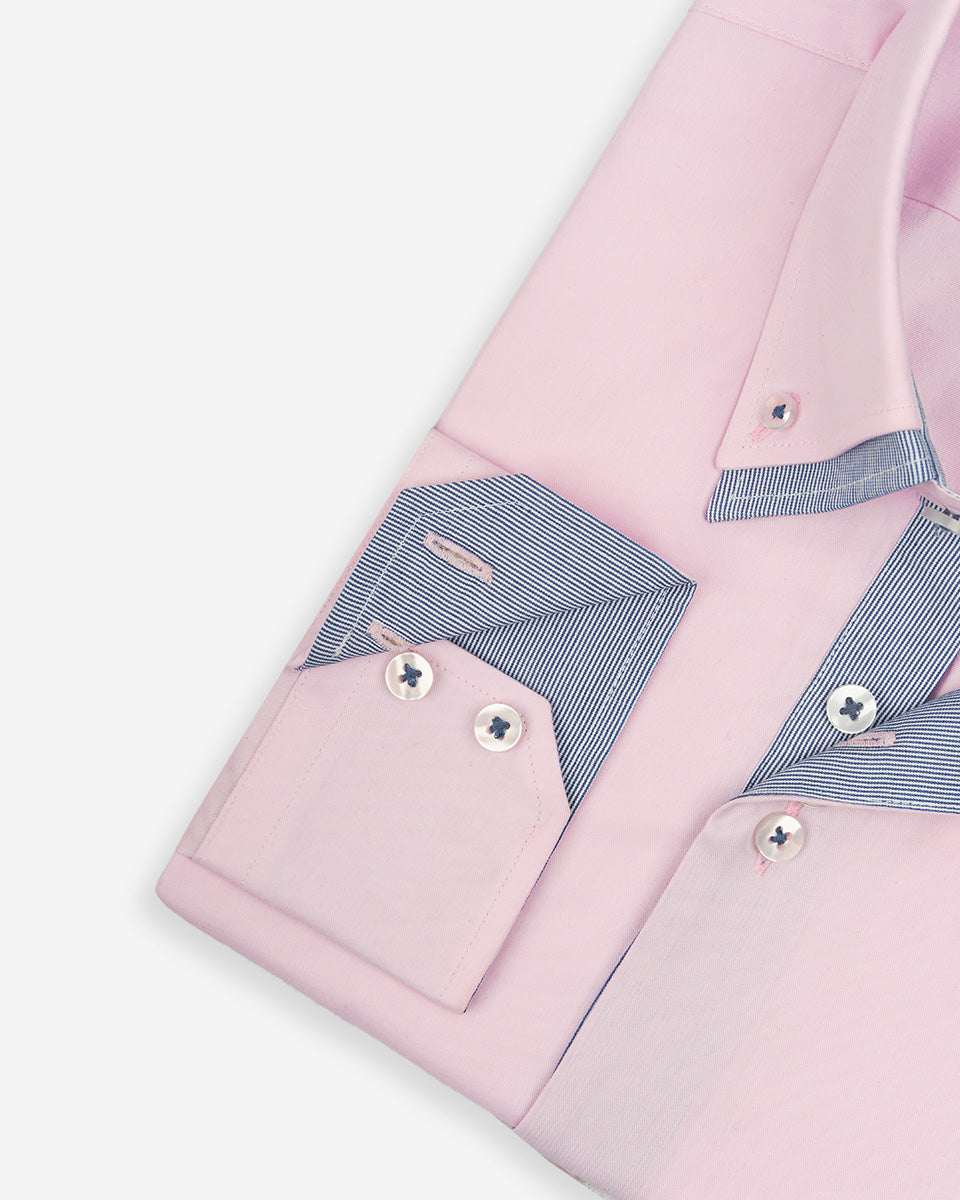 Camisa para Hombre Rosada Milano con Doble Cuello