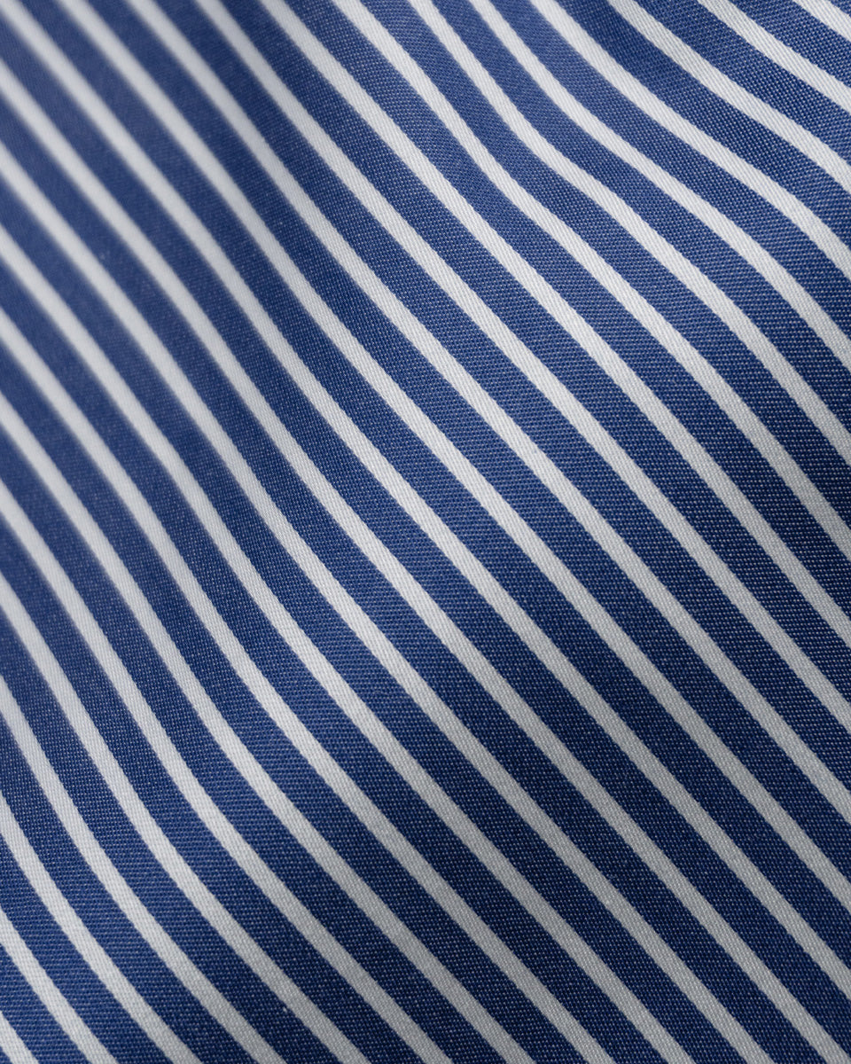 Camisa de Vestir para Hombre Savile - Azulino con Rayas Blancas - Puño gemelo