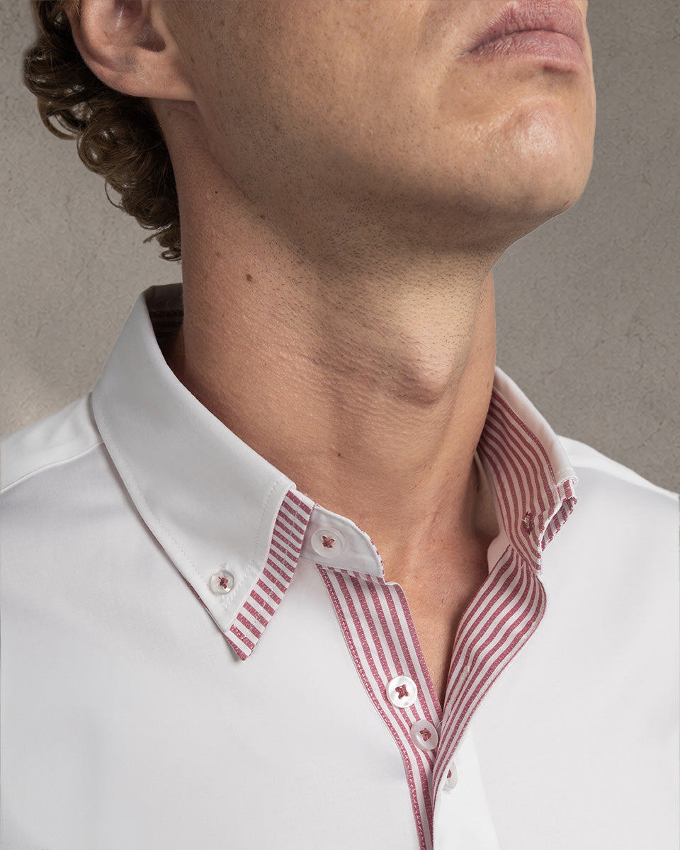 Camisa para Hombre Blanca Milano con Doble Cuello