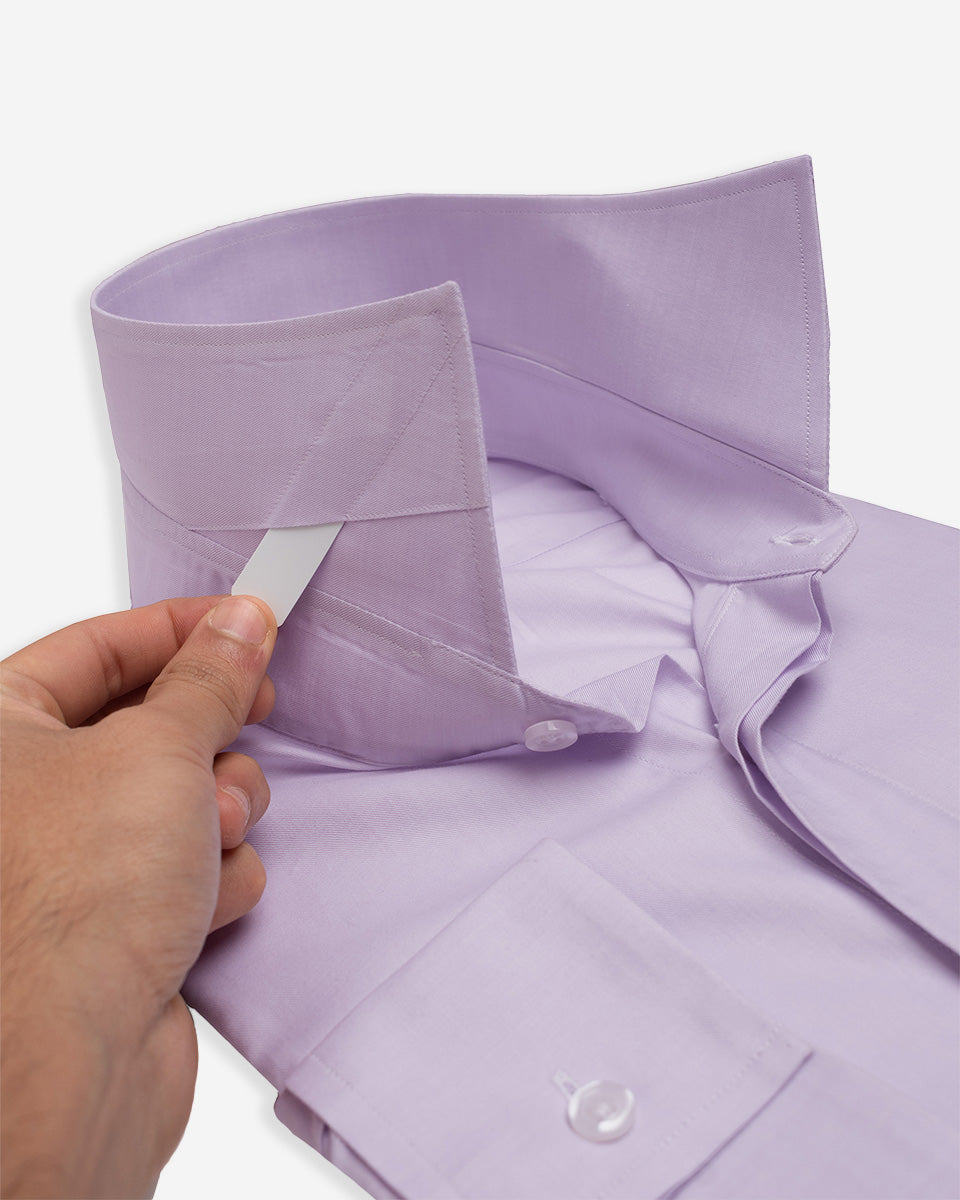 Twill Dress Shirt - Italian Collar with Double-Use Cuffs - Pink