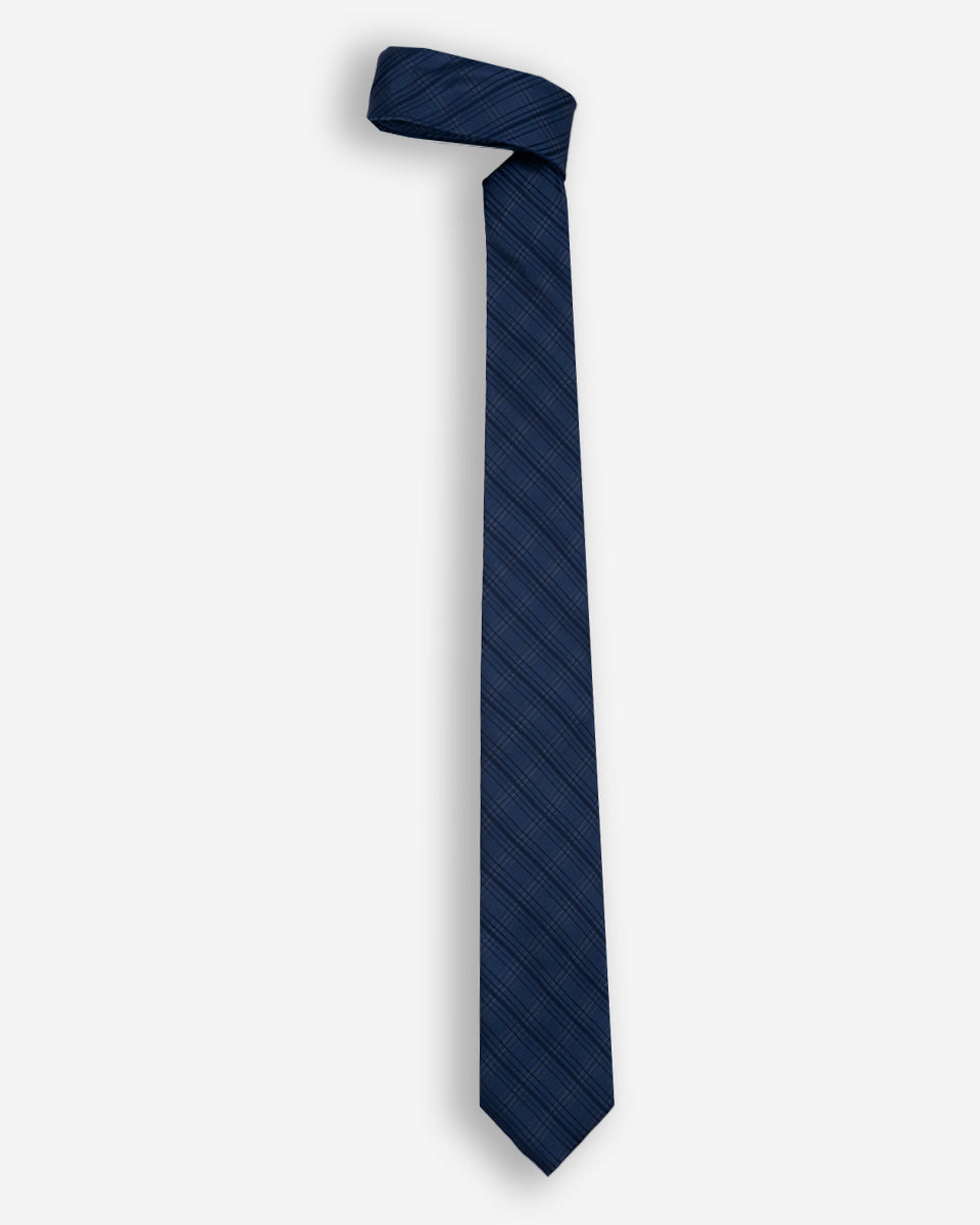 Corbata Color Azul con Diseño de Rayas Diagonales