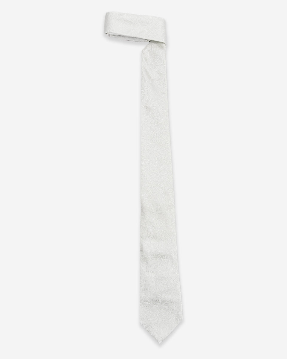 Corbata Color Blanco con Diseño Damasco