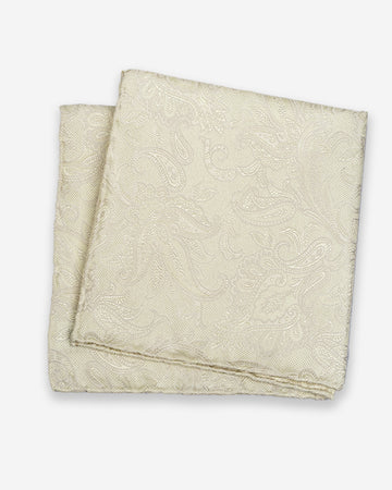 Pañuelo de Seda Crema con Estampado Paisley