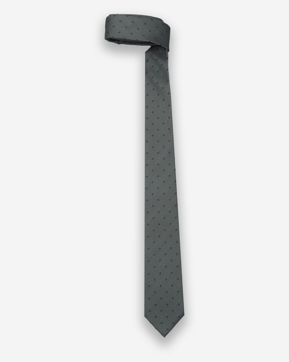 Corbata Color Gris con Diseño Micro Rombos